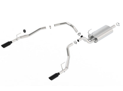 Borla 09-17 Ram 1500 5.7L V8 5in Single Tip Black Chrome Cat-Back Touring Exhaust Through Bumper 140552BC 140552BC Photo - Primary