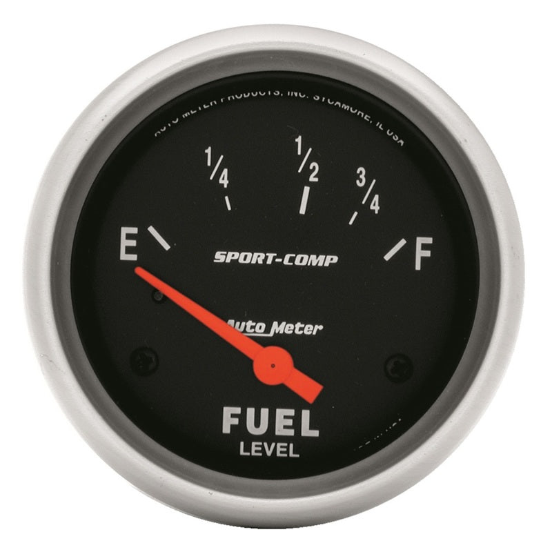 Autometer Gauge, Fuel Level, 2 5/8", 73 Ohms E To 10 Ohms F, Elec, Sport-Comp 3515 Photo - Primary