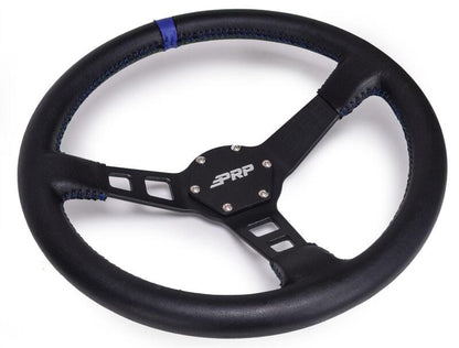 PRP Seats PRP Deep Dish Leather Steering Wheel- Blue G111 G111 Photo - Close Up