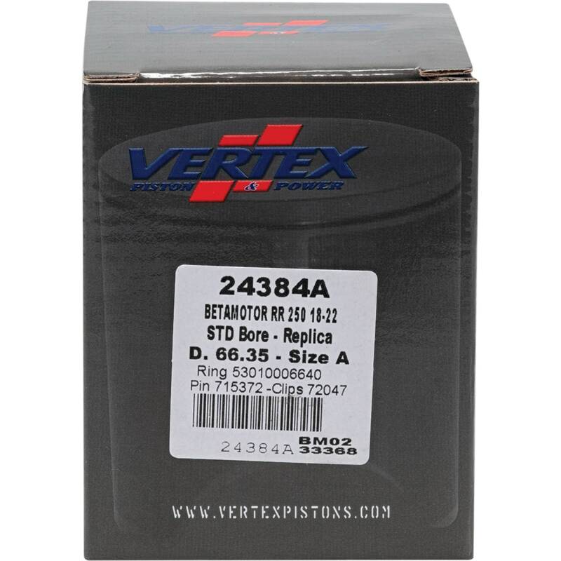 Vertex Pistons Vertex Piston 18-24 Beta RR 2T 250 250cc Cast Replica Piston Kit 24384A 24384A Photo - Primary