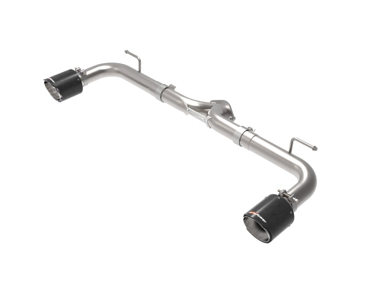 aFe Takeda 2-1/2in 304 SS Axle-Back Exhaust w/ Carbon Fiber Tips 14-18 Mazda 3 L4 2.0L/2.5L 49-37014-C 49-37014-C Photo - Primary