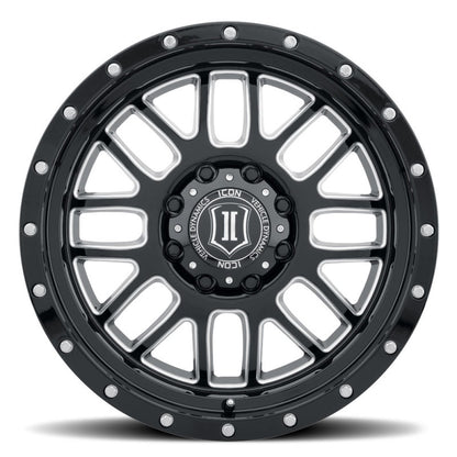 ICON Alpha 20x9 5x150 16mm Offset 5.625in BS Gloss Black Milled Spokes Wheel 1220905556GBMW 1220905556GBMW Photo - Close Up
