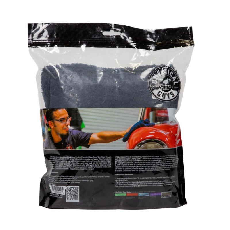 Chemical Guys Happy Ending Ultra Edgeless Microfiber Towel - 16in x 16in - Black - 3 Pack (P16) MIC34703 MIC34703 User 1