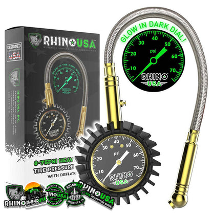 Rhino USA 75 Psi Analog Heavy Duty Tire Pressure Gauge GRLA-GAUGE-75 GRLA-GAUGE-75 Photo - Primary