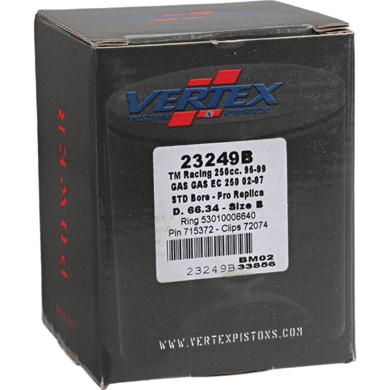 Vertex Pistons Vertex Piston 02-15 Gas-Gas EC 250 250cc Cast Replica Piston Kit 23249B 23249B Photo - Primary