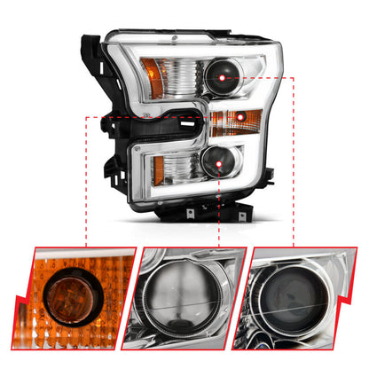 Anzo 2015-2016 Ford F-150 Projector Headlights w/ Plank Style Switchback Ch 111358 Photo - out of package