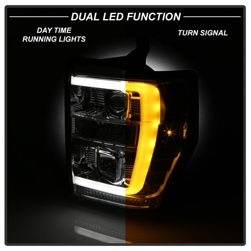 Spyder 08-10 Ford F-250 Ver 2 Proj Headlight - Switch Back Light Bar - Chrome - PRO-YD-FS08V2-SBLB-C 5086211 5086211 Photo - Unmounted