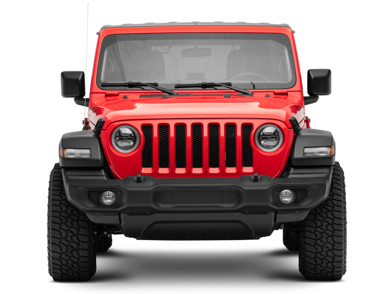 Raxiom 18-22 Jeep Wrangler JL/JT Axial 9-Inch LED Headlights w/RGB Halo- Blk Housing (Clear Lens) J142668 J142668 Photo - Close Up