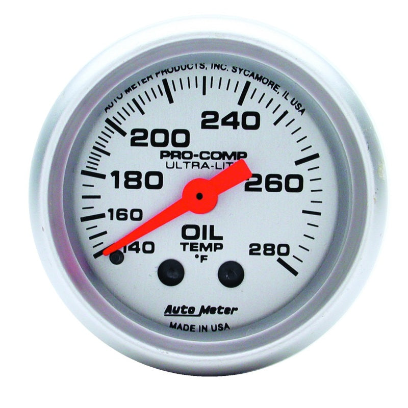Autometer Gauge, Oil Temp, 2 1/16", 140-280 Deg F, Mechanical, Ultra-Lite 4341 Photo - Primary