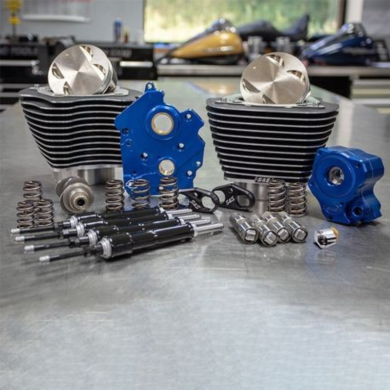 S&S Cycle 2017+ M8 124in CI Oil Cooled Power Pack w/ Black Pushrod Tubes w/ Highlight 310-1056B 310-1056B Photo - Primary