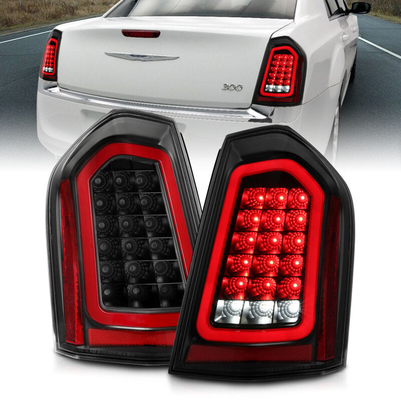 ANZO 11-14 Chrysler 300 LED Taillights Black w/ Sequential 321343 321343 Photo - lifestyle view