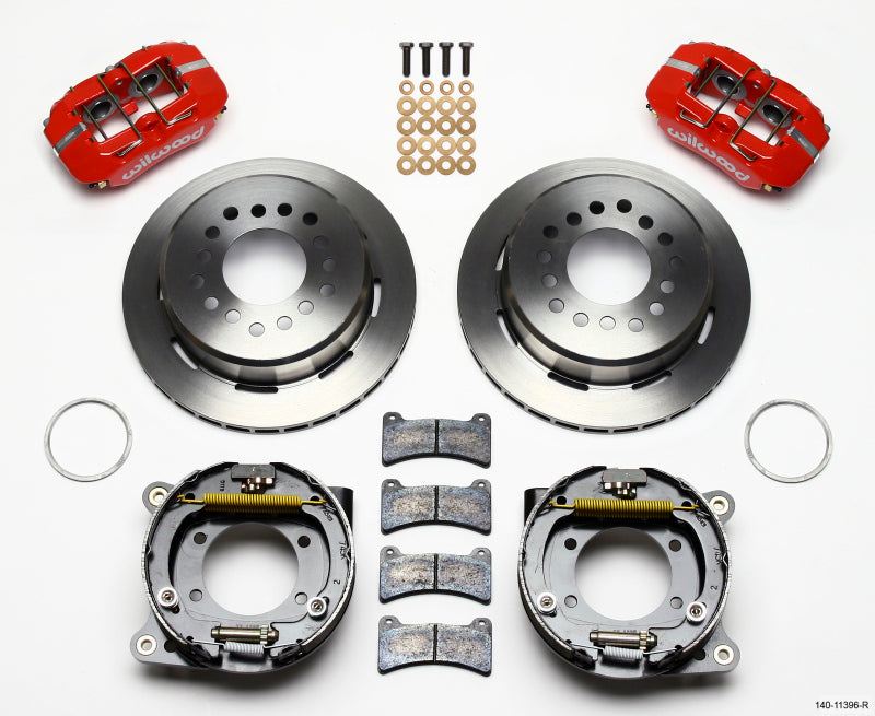 Wilwood Dynapro Low-Profile 11.00in P-Brake Kit - Red Ford 8.8 w/2.50in Offset-5 Lug 140-11396-R 140-11396-R Photo - Primary