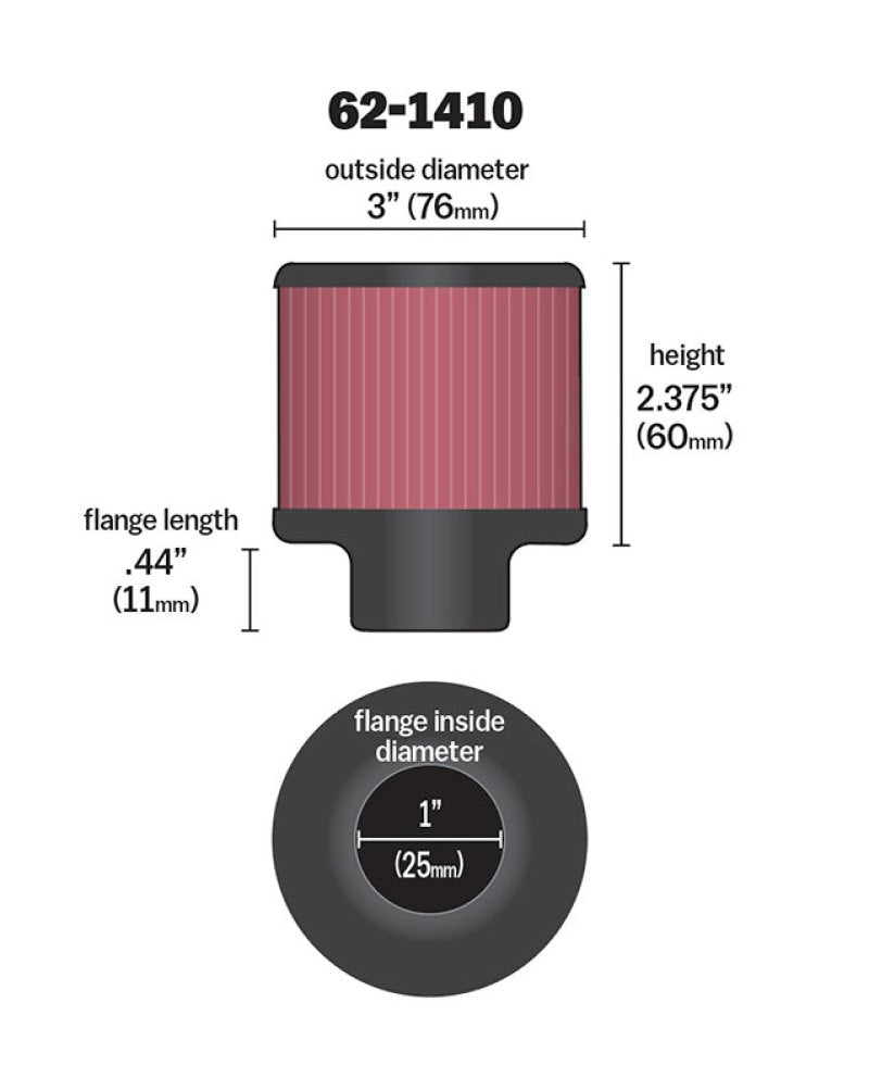 K&N Engineering KN Universal Air Filter Air Filters Air Filters - Universal Fit main image