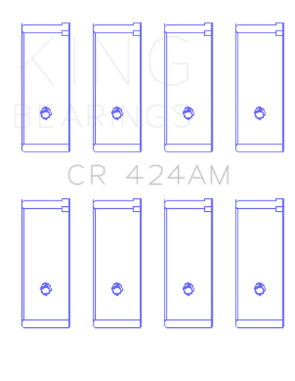 King Engine Bearings Chrysler 134C 2.2L/153Ci 2.5L (Size +0.50mm) Connecting Rod Bearing Set CR424AM0.5 CR424AM0.5 Photo - Primary