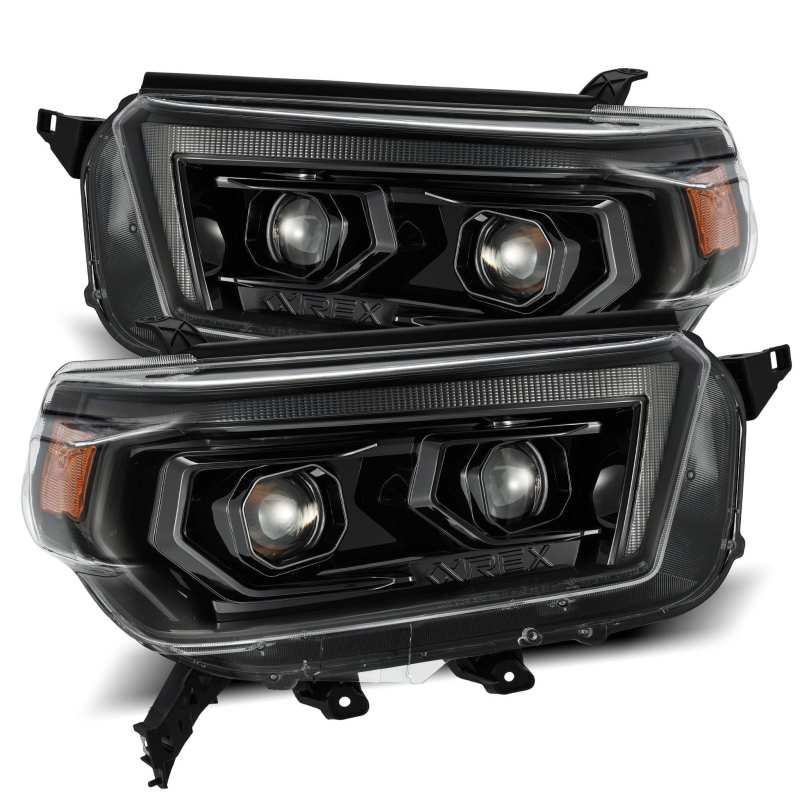AlphaRex 10-13 Toyota 4Runner PRO-Series Proj Headlights Plank Style Alpha Blk w/Seq Signal/DRL 880754 880754 Photo - Primary