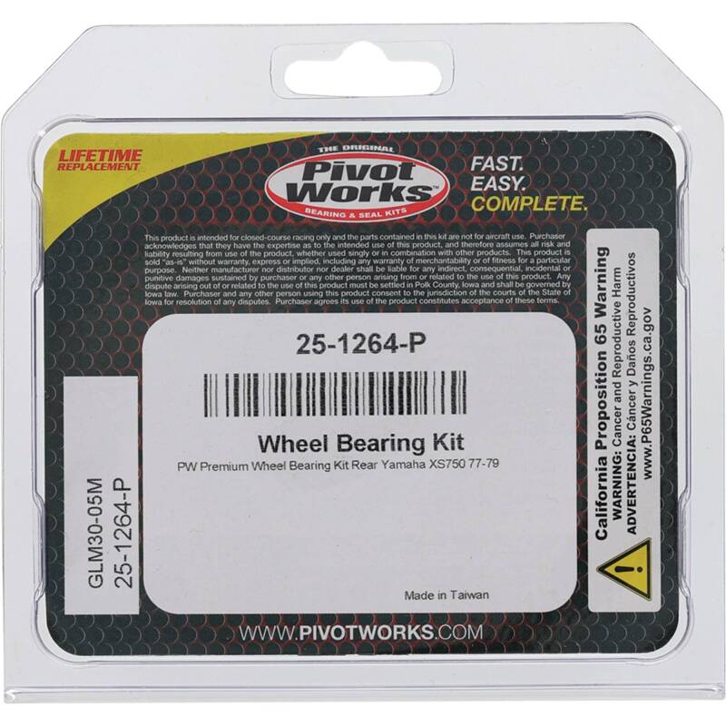 Pivot Works Yamaha Wheel Bearing Kit Premium Bearings 25-1264-P 25-1264-P Photo - Primary