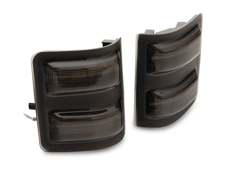 Raxiom 11-16 Ford F-250/F-350 Super Duty Axial LED SEQL Switchback Side Mirror Marker Lamps- Smoked SD18249 SD18249 Photo - Close Up