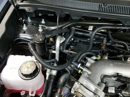 J&L 10-19 Ford Flex EcoBoost V6 Passenger Side Oil Separator 3.0 - Black Anodized 3035P-B 3035P-B Photo - Mounted