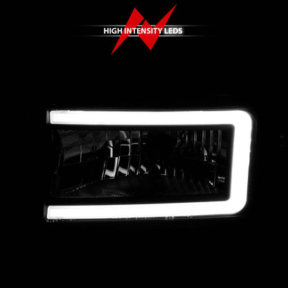 ANZO 94-02 Dodge RAM Crystal Headlight - w/ Light Bar Black Housing 111554 111554 User 5