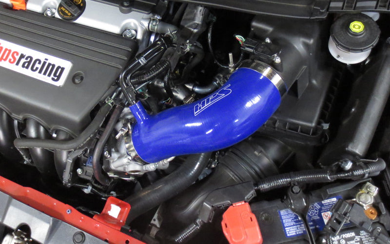 HPS Performance Products HPS Blue Reinforced Silicone Post MAF Air Intake Hose Kit Honda 12-15 Civic Si