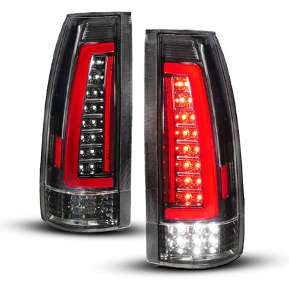 ANZO 88-99 Chevy/GMC C/K1500/2500/3500 Full LED Light Tube Taillights Black Housing Clear Lens 311485 311485 Photo - Primary