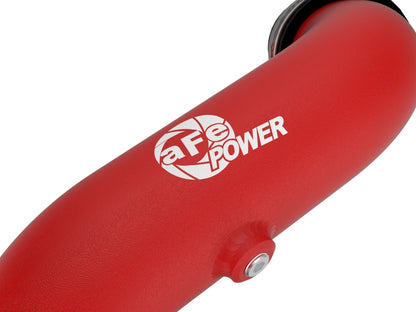 aFe BladeRunner 2 1/4in Intercooler Hot Side Charge Pipe 22-23 Ford Explorer V6-3.0L (tt) - Red 46-20678-R 46-20678-R Photo - Close Up
