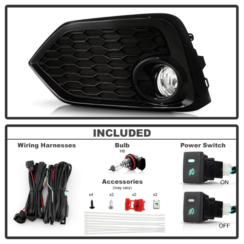 Spyder 16-17 Honda Civic 3DR Hatchback Only OEM Fog Light w/Switch - Clear (FL-HC2017-H-C) 9043321 9043321 User 1