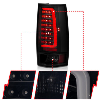 ANZO 2007-2014 Chevy Tahoe LED Taillight Plank Style Black w/Smoke Lens 311322 311322 Photo - Unmounted