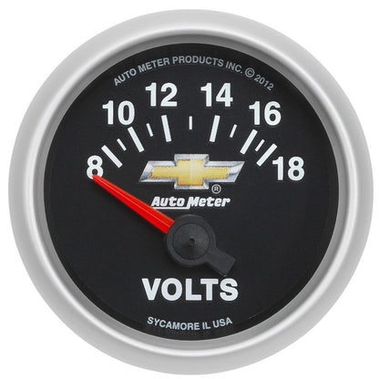 AutoMeter Gauge Voltmeter 2-1/16in. 18V Electric Chevy Gold Bowtie 880444 880444 Photo - Primary