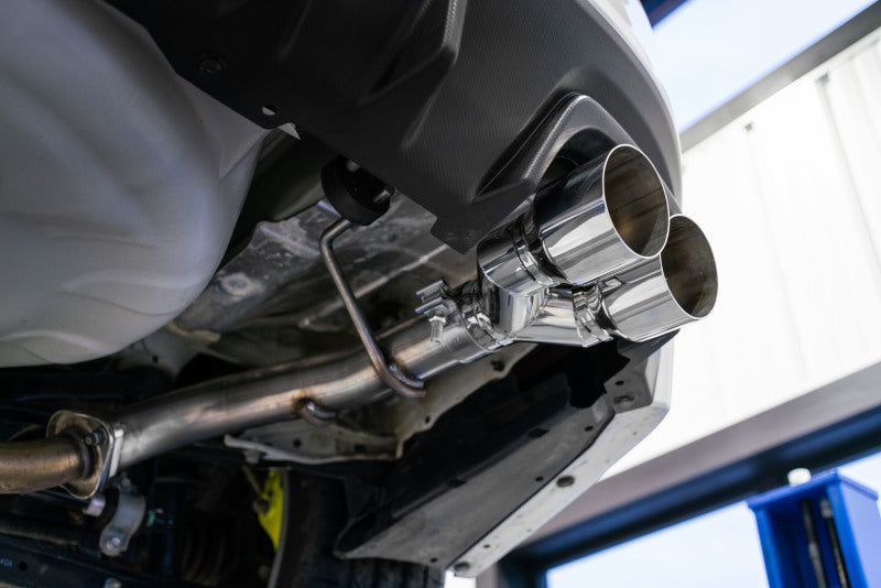 MBRP 15-19 Subaru WRX 2.0L/STI 2.5L 2.5in Dual Split Rear Exit w/ 3.5in CF Tips - T304 S48013CF S48013CF Photo - Mounted