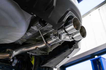MBRP 15-19 Subaru WRX 2.0L/STI 2.5L 2.5in Dual Split Rear Exit w/ 3.5in CF Tips - T304 S48013CF S48013CF Photo - Mounted
