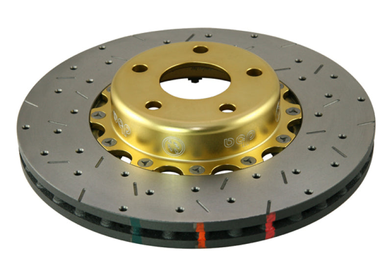DBA 02-10 WRX / 13+ FR-S / 13+ BRZ Premium Front Drilled & Slotted 5000 Series Rotor w/ Gold Hat 5010GLDXS 5010GLDXS Photo - Primary