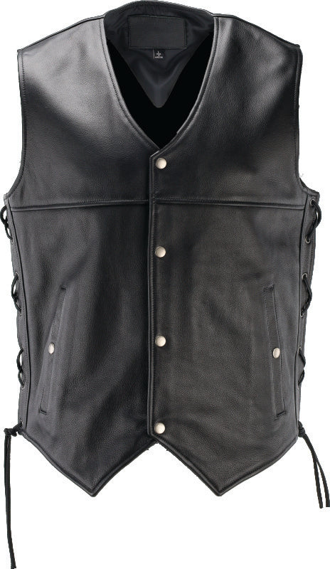 Kuryakyn Leather By River Road Old Skool Leather Vest Black - 2XL 094435 094435 User 3