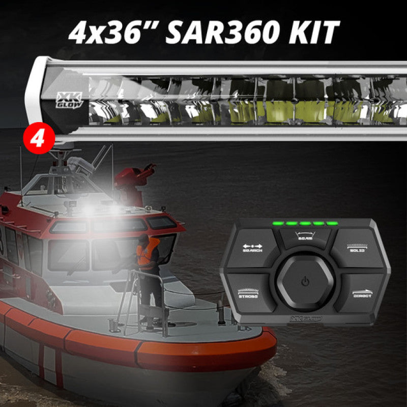 XKGLOW XK Glow SAR360 Light Bar Kit Emergency Search and Rescue Light System White (4) 36In XK-SAR360-2222W