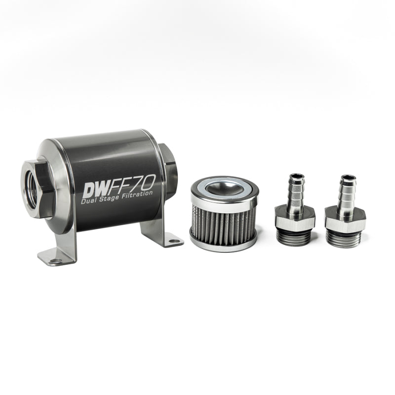 DeatschWerks 3/8 in, 40 micron, 70mm In-line fuel filter kit 8-03-070-040K-38 Photo - Primary