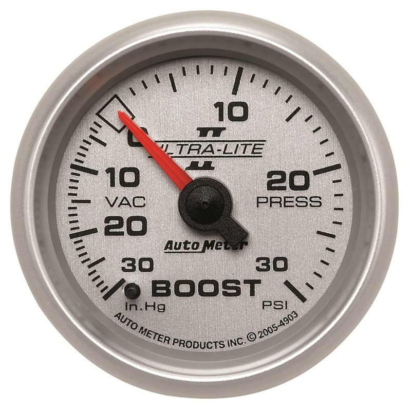 Autometer Gauge, Vac/boost, 2 1/16", 30inhg-30psi, Mechanical, Ultra-lite II 4903 Photo - Primary
