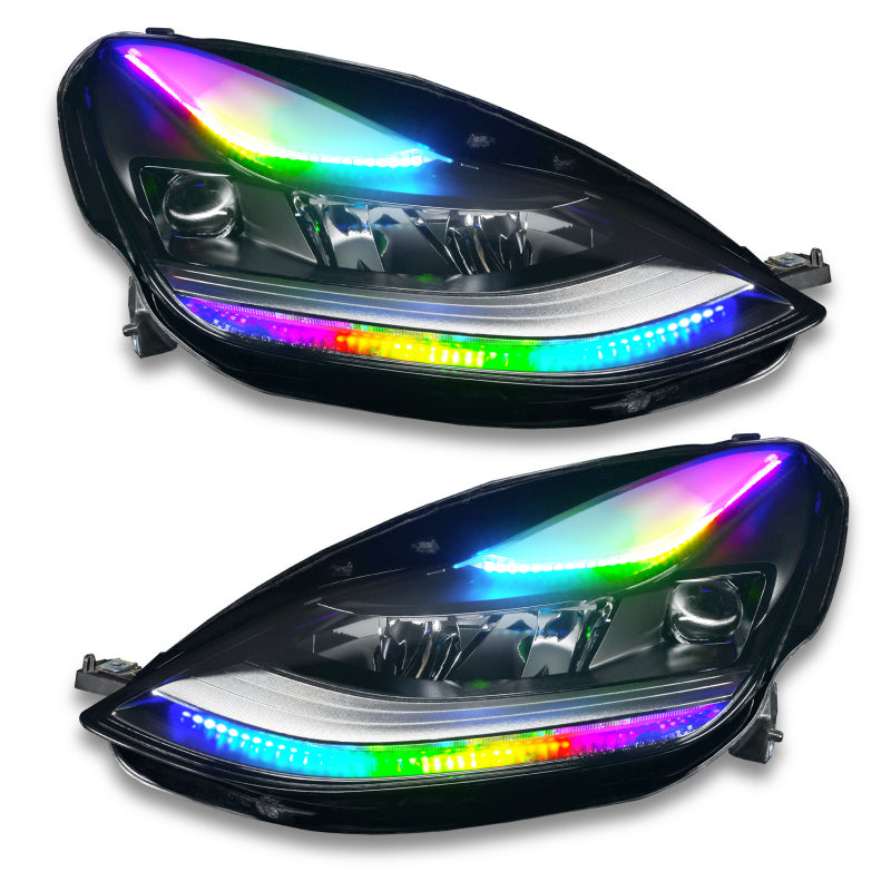 ORACLE Lighting Oracle 2021+ Tesla Model 3 Dynamic ColorSHIFT  Headlight DRL Upgrade Kit 1473-332 1473-332 Photo - Mounted