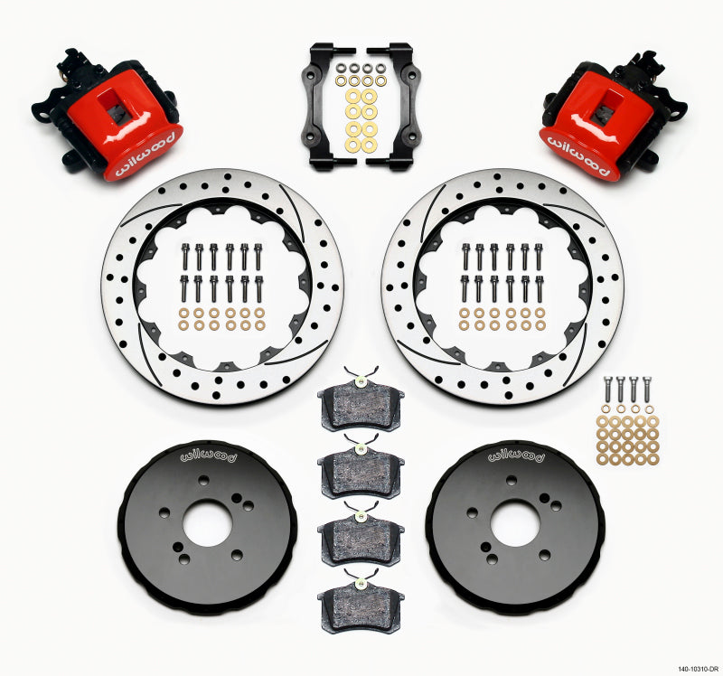 Wilwood CPB Rear Kit, 12.88", Drilled, Red, Honda S2000 140-10310-DR Photo - Primary