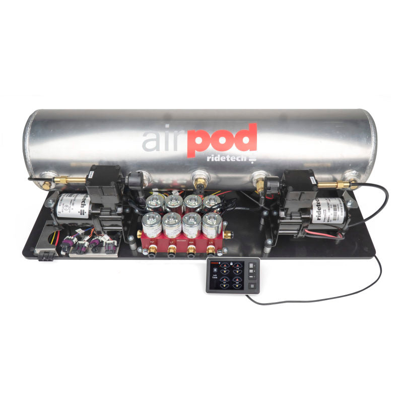 Ridetech RidePro E5 Air Ride Control System 5Gal Dual Compressor AirPod Hi-Flow Big Red 3/8in Valves 30514700 30514700 Photo - Primary
