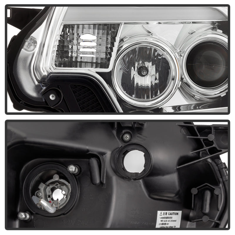 Spyder Toyota Tacoma 12-16 Projector Headlights Light Bar DRL Chrome PRO-YD-TT12-LBDRL-C 5081704 5081704 User 1