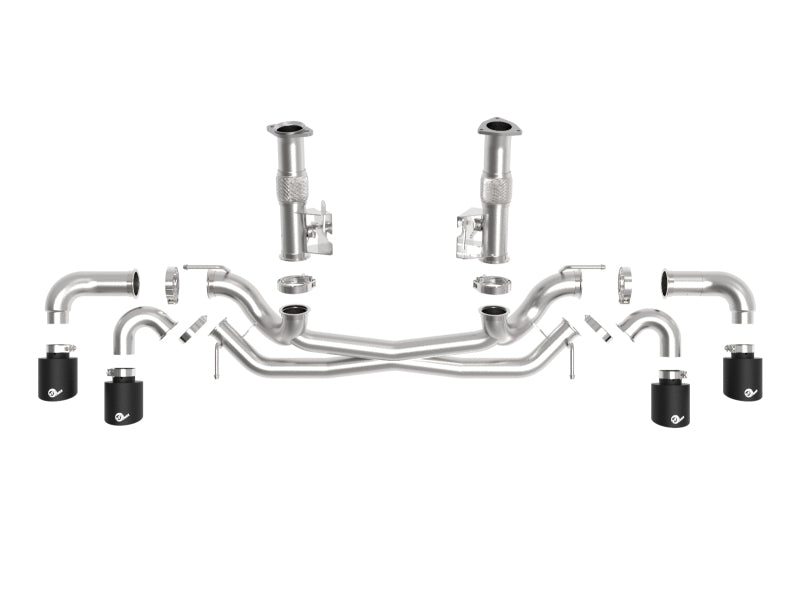 aFe MACH Force-Xp 3" to 2-1/2" 304SS Cat-Back (No Muff.) 2020 Chevy Corvette (C8) 6.2L - Black Tip 49-34127NM-B 49-34127NM-B Photo - Unmounted