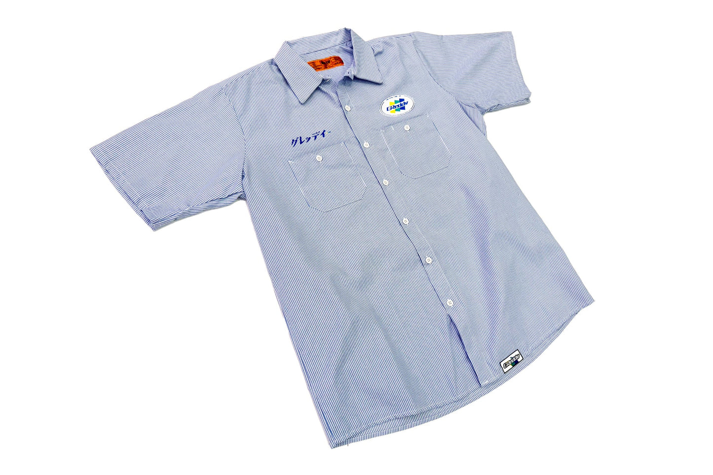 GReddy Mechanic's Button-up Work Shirt(s) V3 - Blue/White Stripe