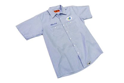 GReddy Mechanic's Button-up Work Shirt(s) V3 - Blue/White Stripe