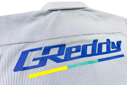 GReddy Mechanic's Button-up Work Shirt(s) V3 - Blue/White Stripe