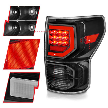 Anzo 07-11 Toyota Tundra Full LED Tailights Black Housing Clear Lens G2 (w/C Light Bars) 311386 311386 Photo - Unmounted