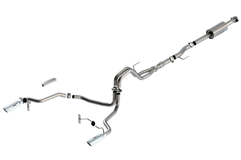 Borla F-150 2021 5.0L 4dr CC SB EC STB Lariat/KR/Platinum/LTD 3/2.25 SRE Cat-Back ATAK CHR Tips 140867 140867 Photo - Primary