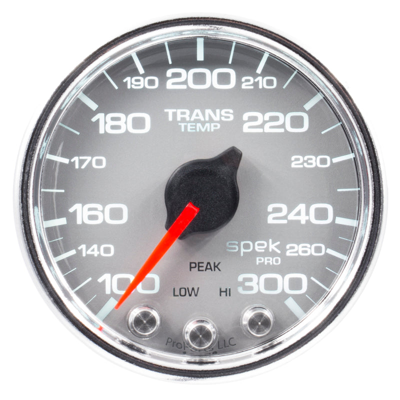 Autometer Spek-Pro Gauge Trans Temp 2 1/16in 300f Stepper Motor W/Peak & Warn Slvr/Chrm P34221 P34221 User 1