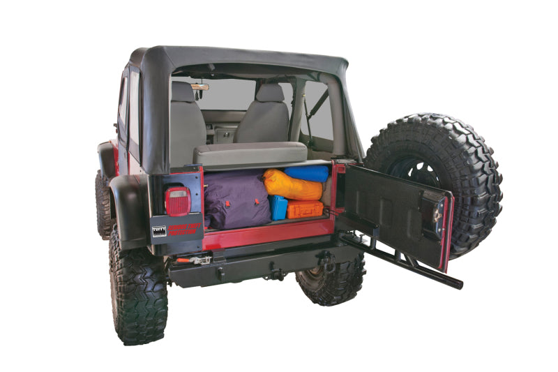 Tuffy Products Tuffy Yj Tailgate Security Enclosure- 01Blk 8795 Yj Wg 297-01 297-01 Photo - Mounted