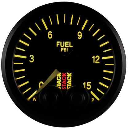Autometer Stack 52mm 0-15 PSI 1/8in NPTF Male Pro-Control Fuel Pressure Gauge - Black ST3504 ST3504 User 5