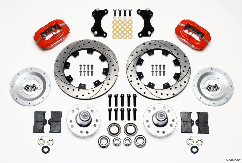 Wilwood Forged Dynalite Front Kit 12.19in Drilled-Red WWE ProSpindle 140-9918-DR 140-9918-DR Photo - Primary